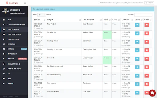 Rastreamento de E-mail no Gmail: GeoTrack Grátis e Eficiente - Screenshot 2