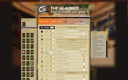 Gladbot: O Melhor Bot para Gladiatus – Automação e Suporte - Screenshot 1