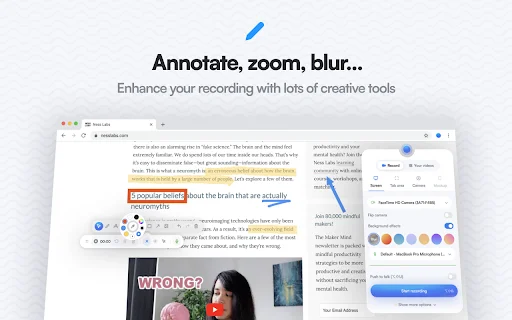 Screenity: Gravador de Tela Gratuito e Privado para Chrome - Screenshot 2