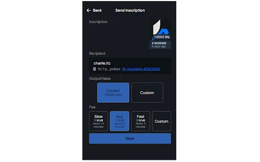 Litescribe Wallet: A Carteira LTC Ordinals para Litecoin - Screenshot 2