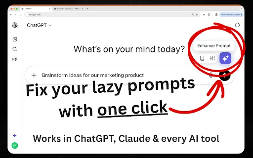 PromptSloth: Melhore Prompts para ChatGPT e Claude com 1 Clique - Screenshot 1