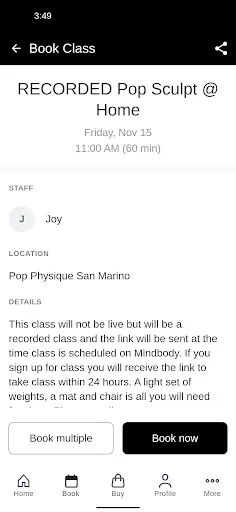 Baixar Pop Physique: Reserve Aulas de Fitness Facilmente - Screenshot 3