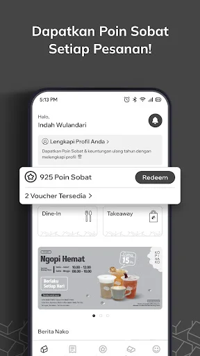 Baixar Kopi Nako APK – Peça seu café favorito com promoções - Screenshot 5