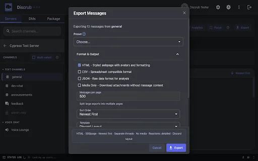 Discrub – Gerencie e Exporte Mensagens do Discord com Facilidade - Screenshot 2