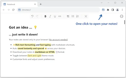 Notes – Quick Tab Notepad: Bloco de Notas Rápido e Seguro - Screenshot 1
