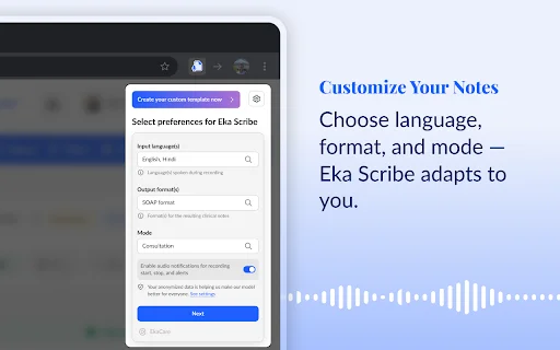 EkaScribe: Assistente Médico com IA para Notas Clínicas Ágeis - Screenshot 2