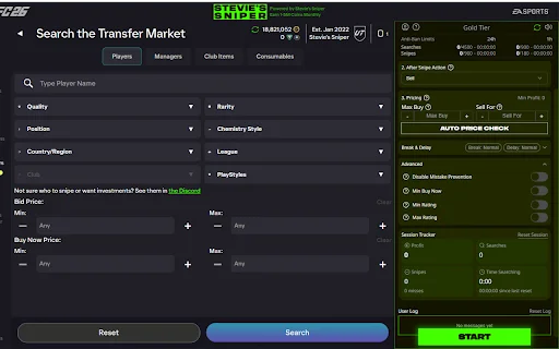FC 26 Sniping Bot: Ganhe Milhões no Ultimate Team | Download Grátis - Screenshot 1