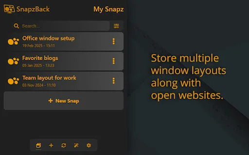 SnapzBack: Organize suas Janelas e Abas no Chrome – Download Grátis - Screenshot 1