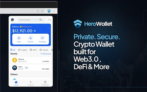 Hero Wallet: Carteira Crypto Multi-chain Segura e Privada - Screenshot 1
