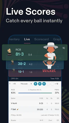 Baixar CREX – Placar de Críquete ao Vivo e Notícias em Tempo Real - Screenshot 2